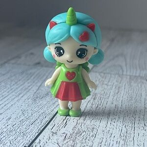 UD Unicorn Girl Mini Doll Strawberry Heart With Wings  2" Loose